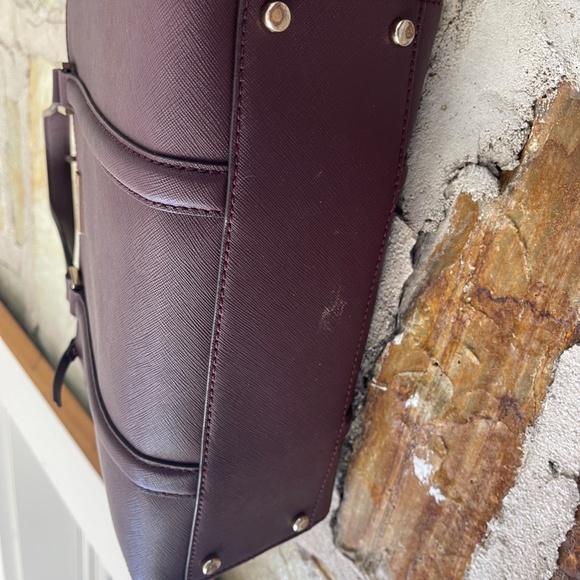 Kate Spade Eggplant Purple Leather Top Handle Bag - Picture 3 of 9